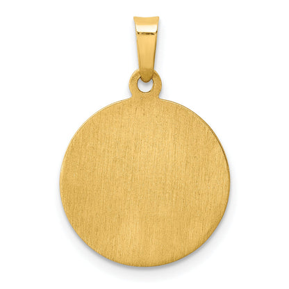 14k Yellow Gold 14k Polished and Satin St Mark Medal Hollow Pendant