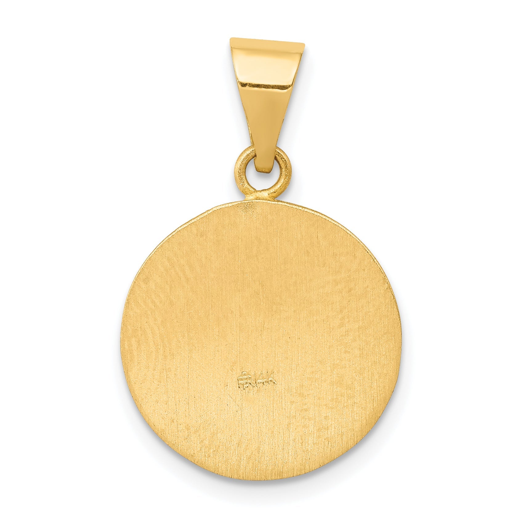 14k Yellow Gold 14k Polished and Satin St Matthew Medal Hollow Pendant