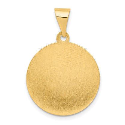 14k Yellow Gold 14k Polished and Satin St Matthew Medal Hollow Pendant