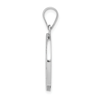 14k White Gold 14k White Gold Polished and Satin St Matthew Hollow Pendant