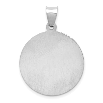 14k White Gold 14k White Gold Polished/Satin St Michael Medal Hollow Pendant