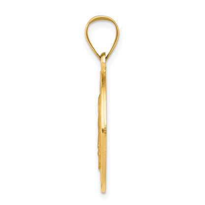 14k Yellow Gold 14k Polished and Satin Mother Teresa Medal Hollow Pendant