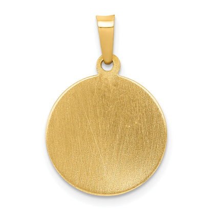 14k Yellow Gold 14k Polished and Satin St Patrick Medal Hollow Pendant