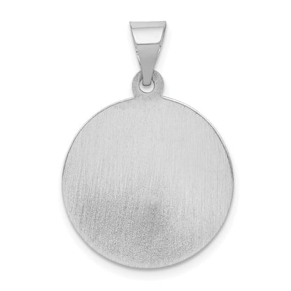 14k White Gold 14k White Gold Polished and Satin St Patrick Medal Hollow Pendant