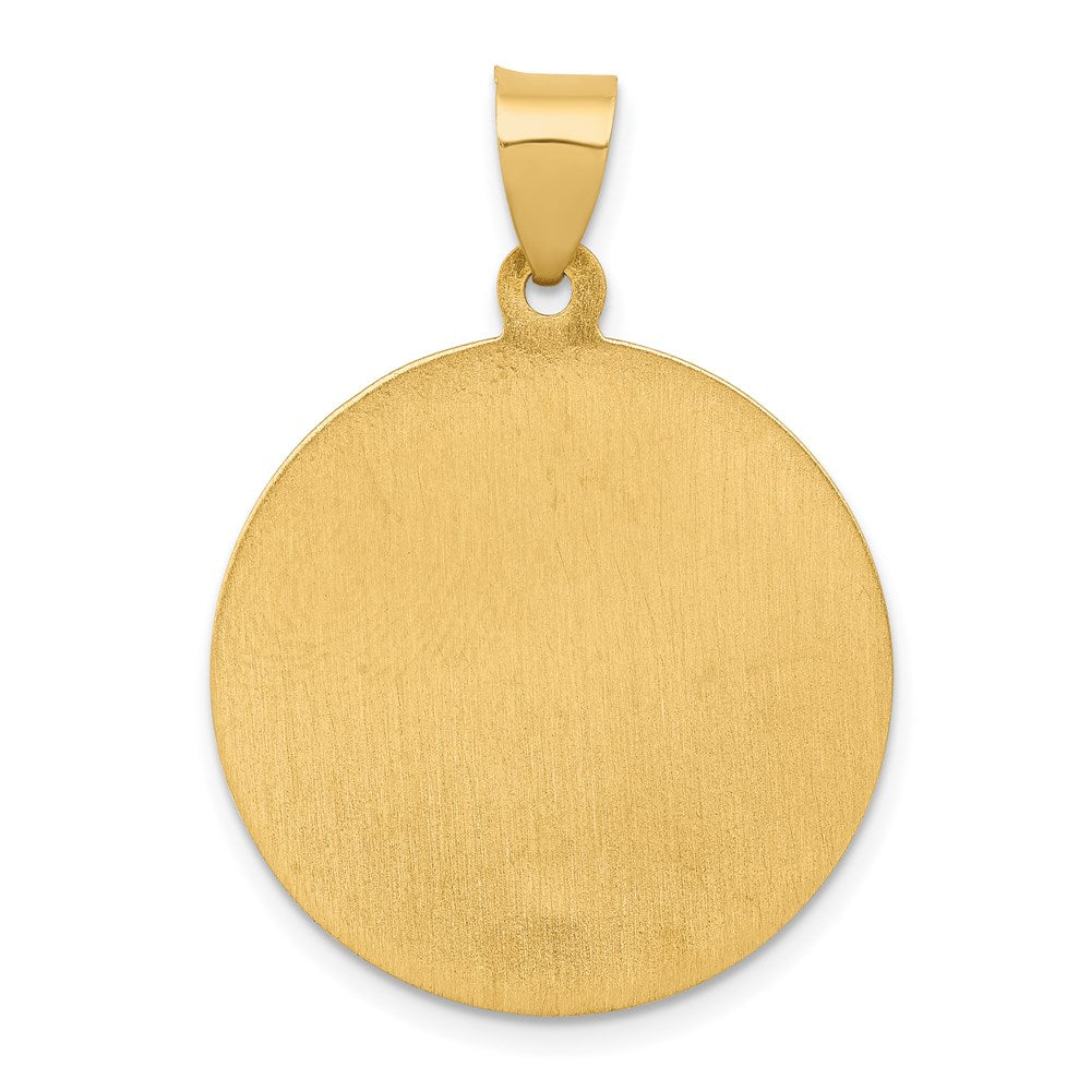 14k Yellow Gold 14k Polished and Satin St Patrick Medal Hollow Pendant