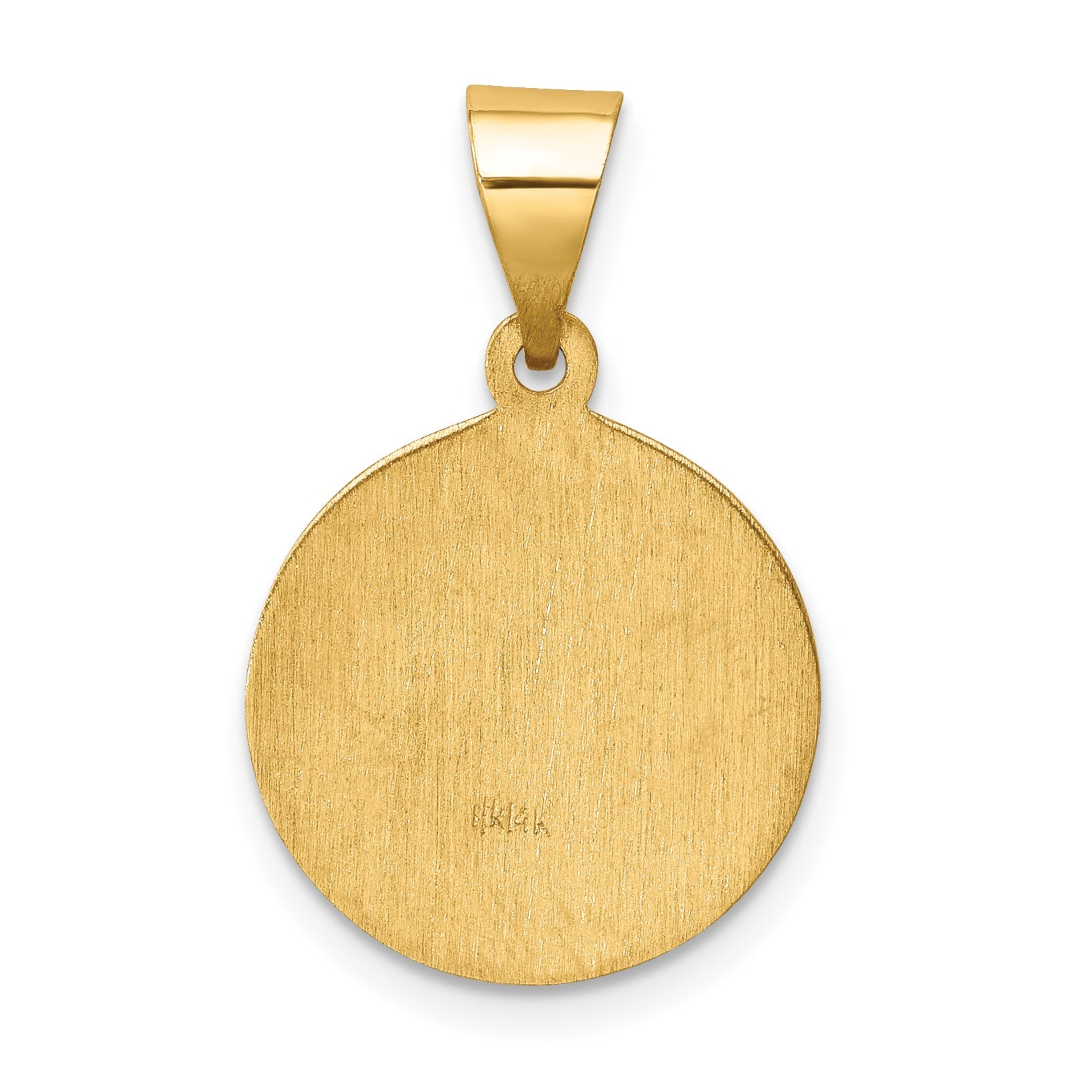 14K Yellow Gold Polished And Satin St Paul Medal Hollow Pendant