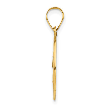 14k Yellow Gold 14k Polished and Satin St Paul Medal Hollow Pendant