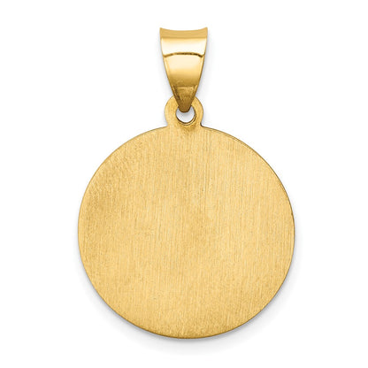 14k Yellow Gold 14k Polished and Satin St Paul Medal Hollow Pendant