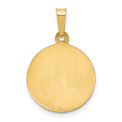 14k Yellow Gold 14k Polished and Satin St Peregrine Medal Hollow Pendant