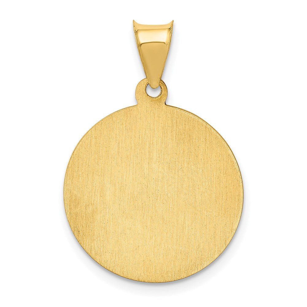 14k Yellow Gold 14k Polished and Satin St Peter Medal Hollow Pendant
