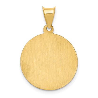 14k Yellow Gold 14k Polished and Satin St Peter Medal Hollow Pendant