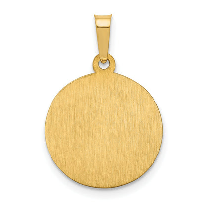 14k Yellow Gold 14k Polished and Satin St Peter Medal Hollow Pendant