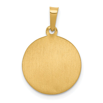 14k Yellow Gold 14k Polished and Satin St Theresa Medal Hollow Pendant