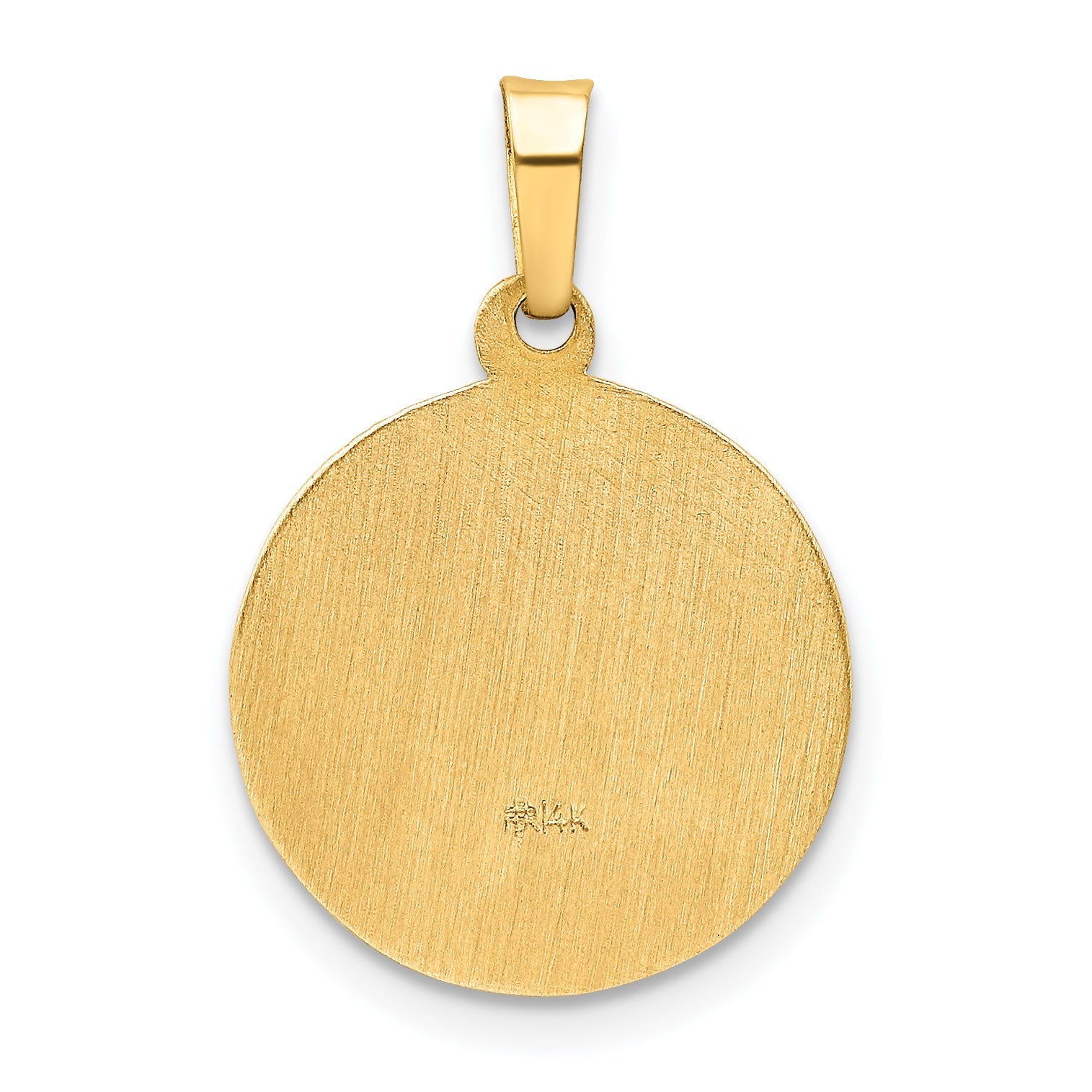 14k Yellow Gold 14k Polished and Satin Confirmation Medal Hollow Pendant