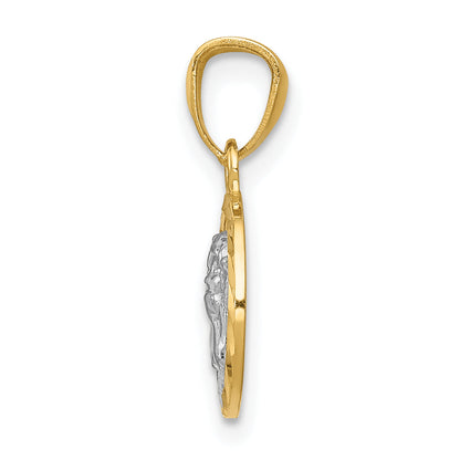 14k Yellow & Rhodium 14K w/Rhodium Cherub Pendant