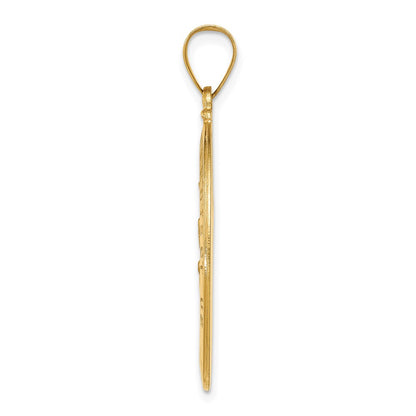 14k Yellow Gold 14k Polished and Satin St Christopher Medal Hollow Pendant