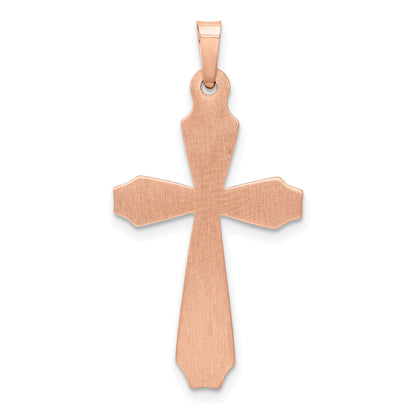 14k Rose Gold 14K Rose Gold Textured And Polished Passion Cross Pendant