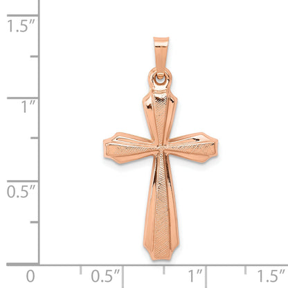 14k Rose Gold 14K Rose Gold Textured And Polished Passion Cross Pendant