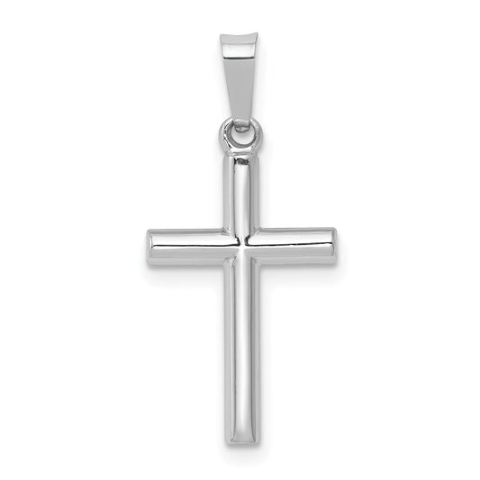 14k White Gold 14K White Gold Polished Hollow Latin Cross Pendant