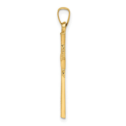 14k Yellow Gold Polished Cross Celtic Pendant