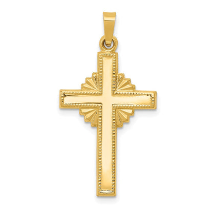 14k Yellow Gold Polished Cross Celtic Pendant