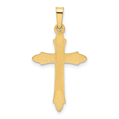 14k Yellow Gold 14k Textured and Polished Passion Cross Pendant
