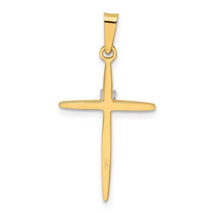 14K Yellow Gold Diamond Polished Passion Cross Pendant
