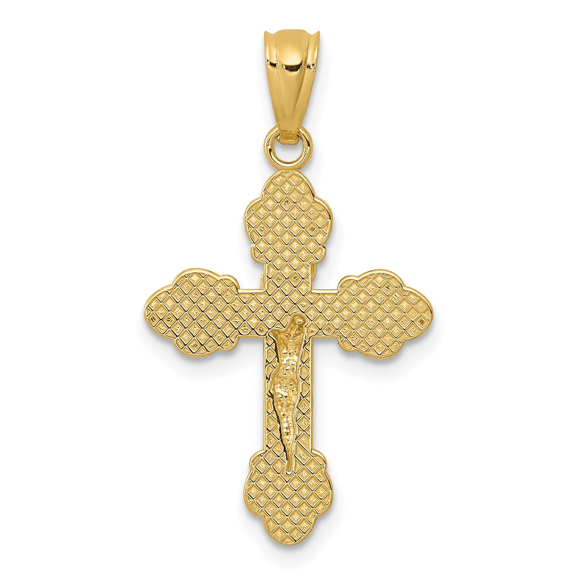 14k Yellow Gold 14k Gold Polished INRI Small Crucifix Pendant
