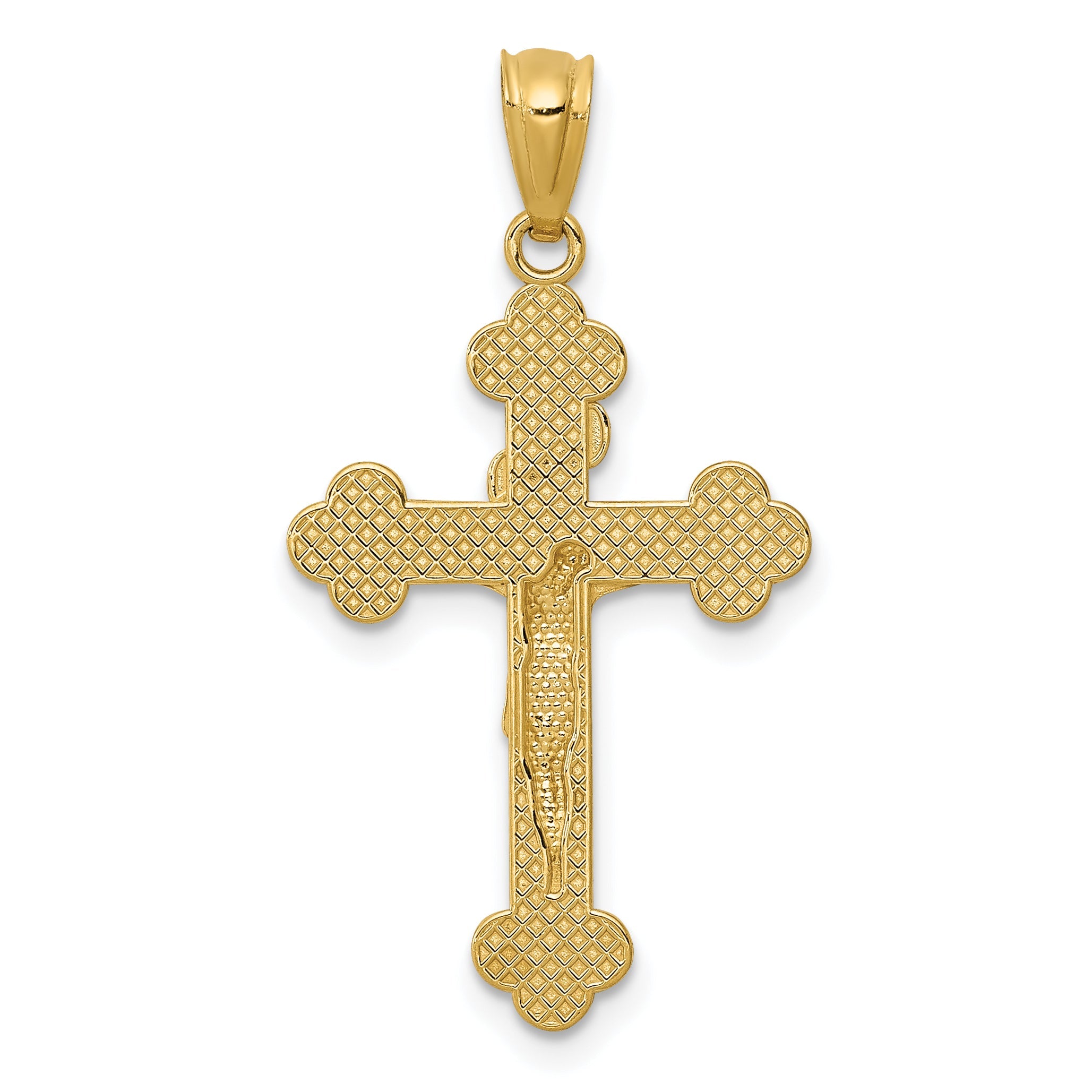 14k Yellow Gold 14k Gold Polished INRI Medium Crucifix Pendant