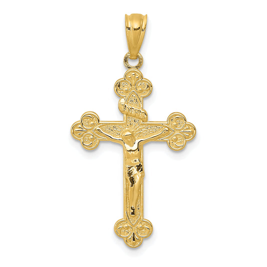 14k Yellow Gold 14k Gold Polished INRI Medium Crucifix Pendant