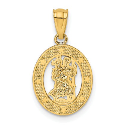 14k Yellow Gold 14k Gold Polished St Christopher Pendant