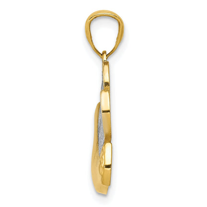 14k Yellow & Rhodium 14k w/Rhodium Peace Dove Pendant