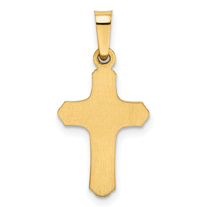 14k Yellow Gold 14k Polished and Textured Cross Pendant