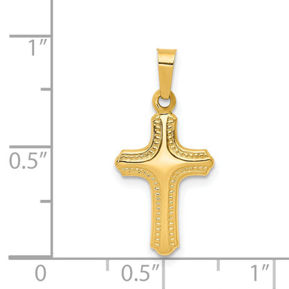 14k Yellow Gold 14k Polished and Textured Cross Pendant