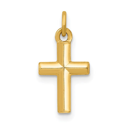 14K Yellow Gold Polished Cross Pendant
