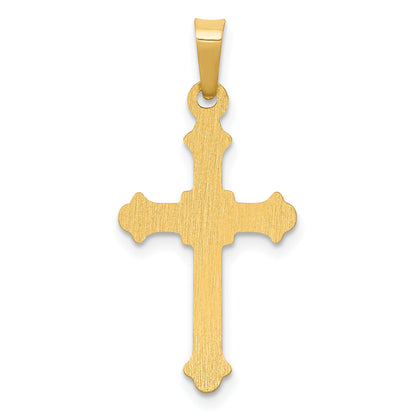 14k Yellow Gold 14k Polished Fleur de Lis Cross Pendant