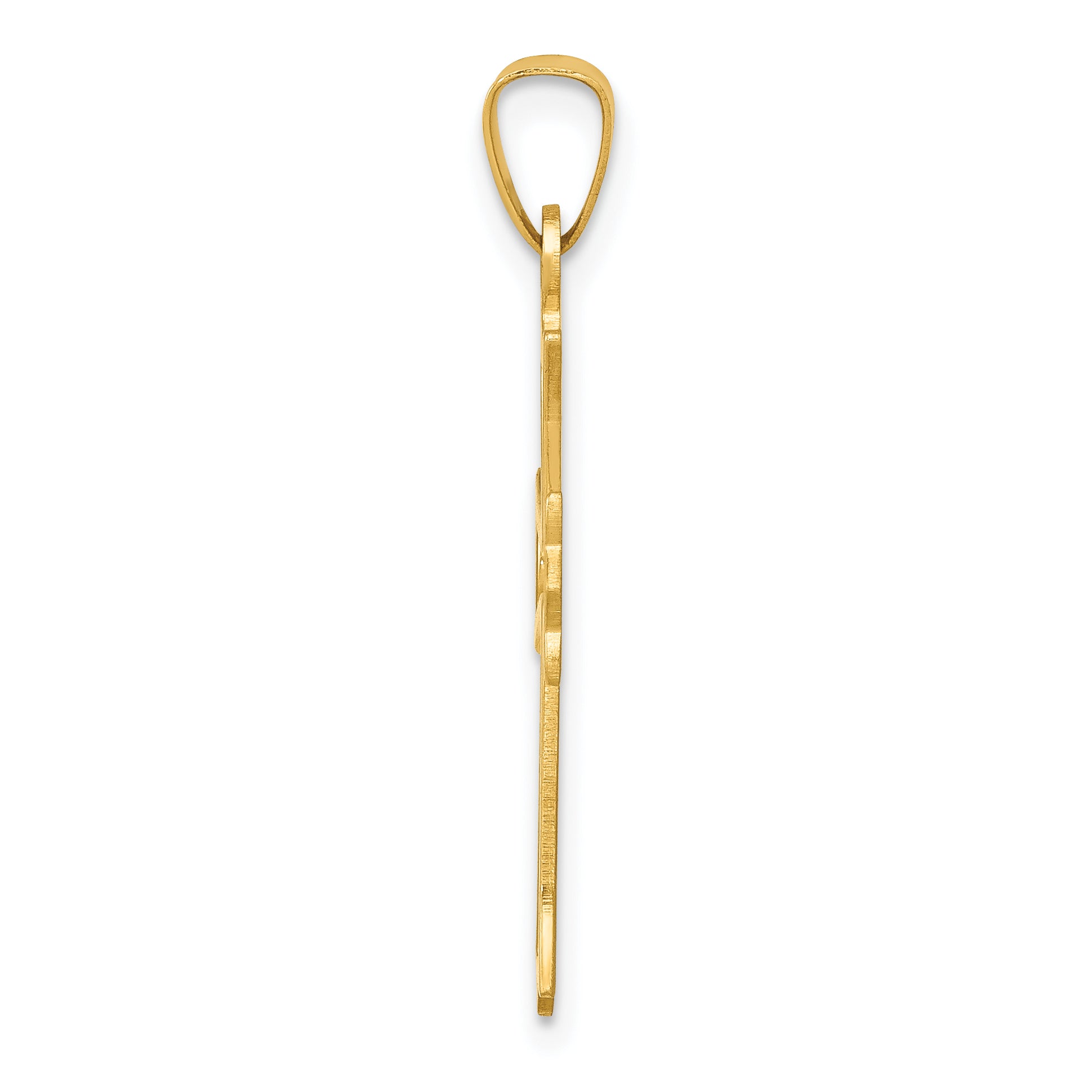 14k Yellow Gold 14k Polished Cut-out Fleur de Lis Cross Pendant