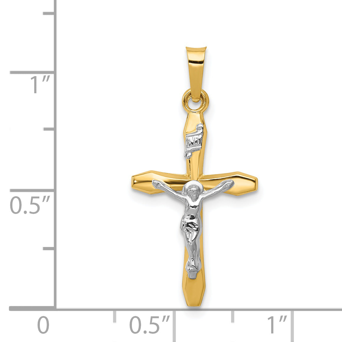 14k Two-tone 14k Two-tone Polished INRI Crucifix Pendant