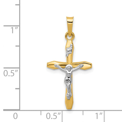 14k Two-tone 14k Two-tone Polished INRI Crucifix Pendant