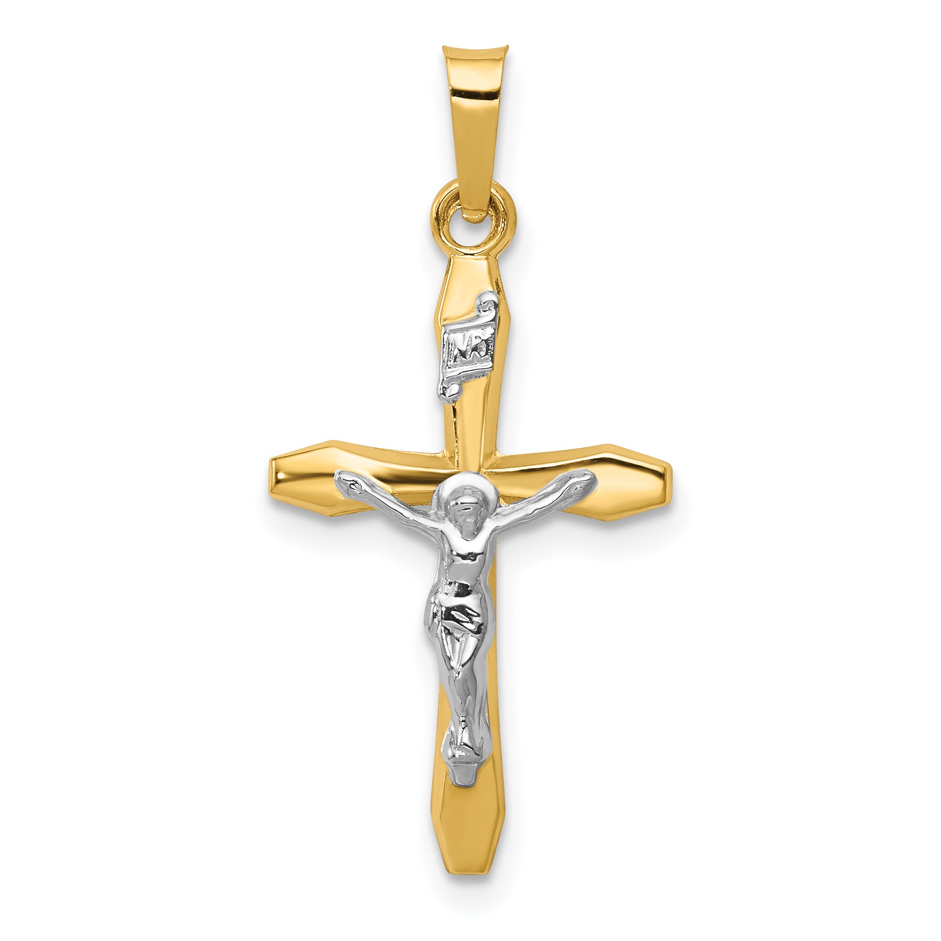 14k Two-tone 14k Two-tone Polished INRI Crucifix Pendant