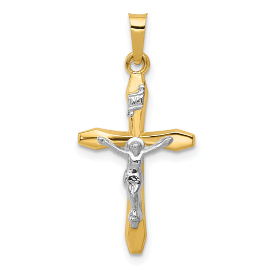 14k Two-tone 14k Two-tone Polished INRI Crucifix Pendant