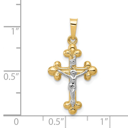 14k Two-tone 14k Two-tone Polished Budded INRI Crucifix Pendant