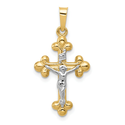 14k Two-tone 14k Two-tone Polished Budded INRI Crucifix Pendant
