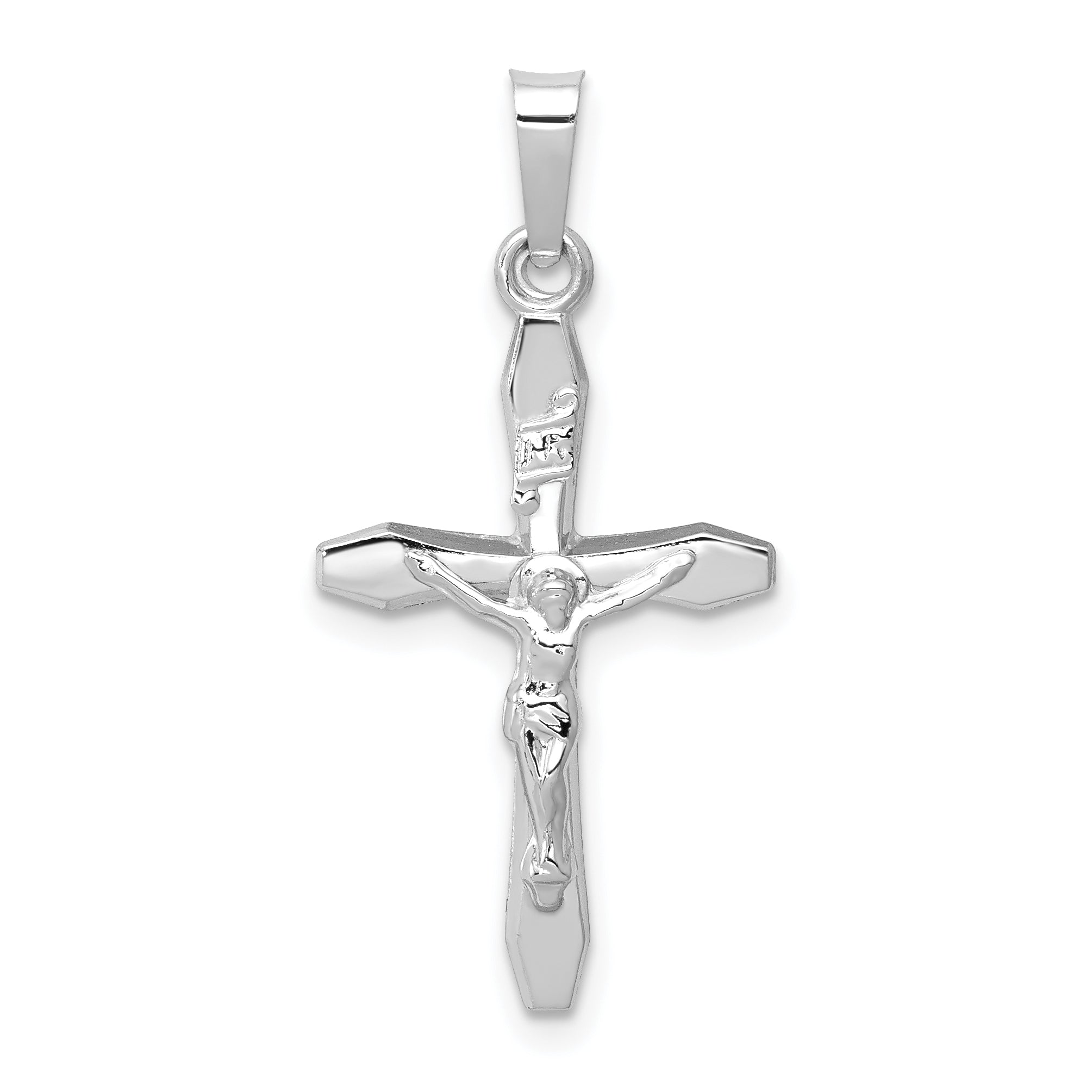 14k White Gold 14k White Gold Polished INRI Crucifix Pendant