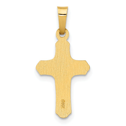 14k Two-tone 14k Two-tone Polished and Textured INRI Crucifix Pendant