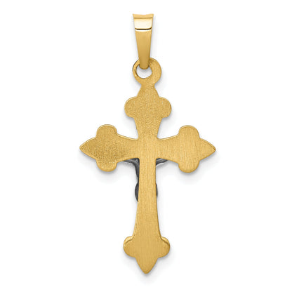 14k Two-tone 14k Two-tone Polished Fleur de Lis INRI Crucifix Pendant