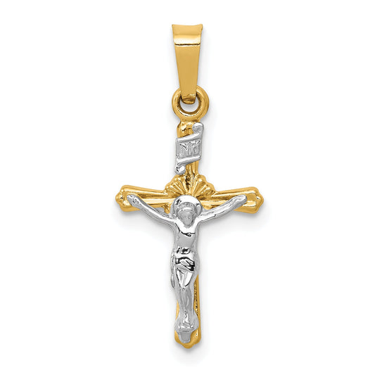 14k Two-tone 14k Two-tone Polished INRI Crucifix Pendant