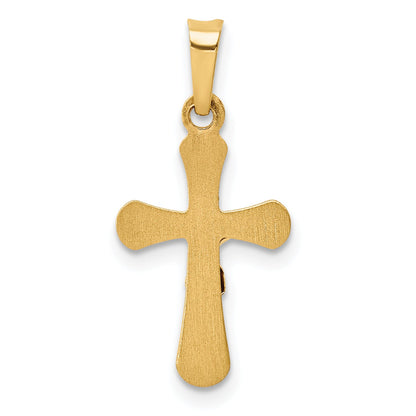 14k Yellow & Rhodium 14k w/Rhodium Polished INRI Rounded Crucifix Pendant