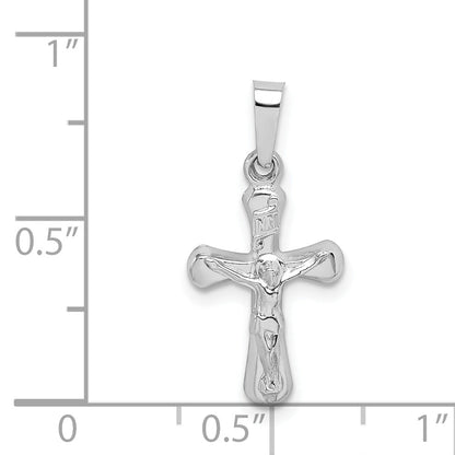 14k White Gold 14k White Gold Polished INRI Rounded Crucifix Pendant