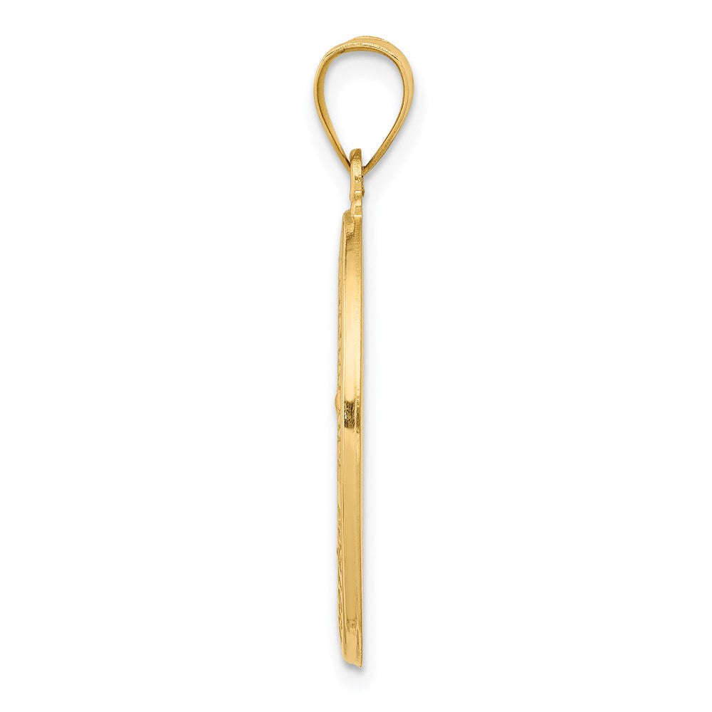 14k Yellow Gold 14K Polish/Satin Hollow Spanish Lady Of Guadalupe Medal Pendant